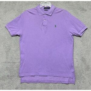 Polo Ralph Lauren Shirt Mens Large Purple Preppy Green Pony Academia Collegiate